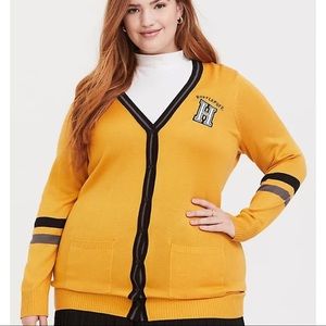TORRID HARRY POTTER HUFFLEPUFF YELLOW CARDIGAN